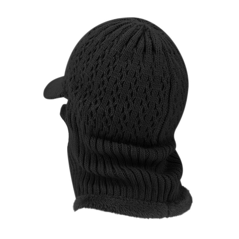 TAGVO Winter Knitted Balaclava Beanie Hat Warm Cycling Ski Mask Universal Size B-Black - Image 3